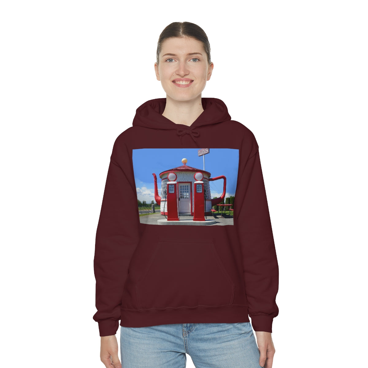 Awesome Teapot Dome Service Station - Unisex Heavy Blend Hooded Sweatshirt - Fry1Productions