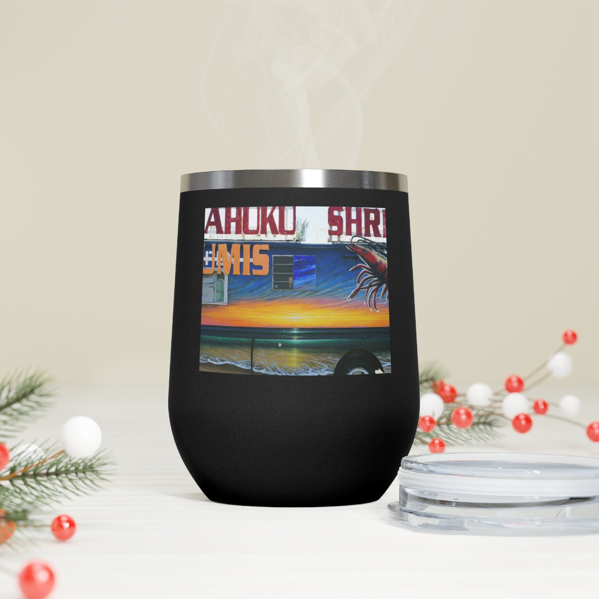 Fumis Aloha - 12 oz Insulated Wine Tumbler - Fry1Productions
