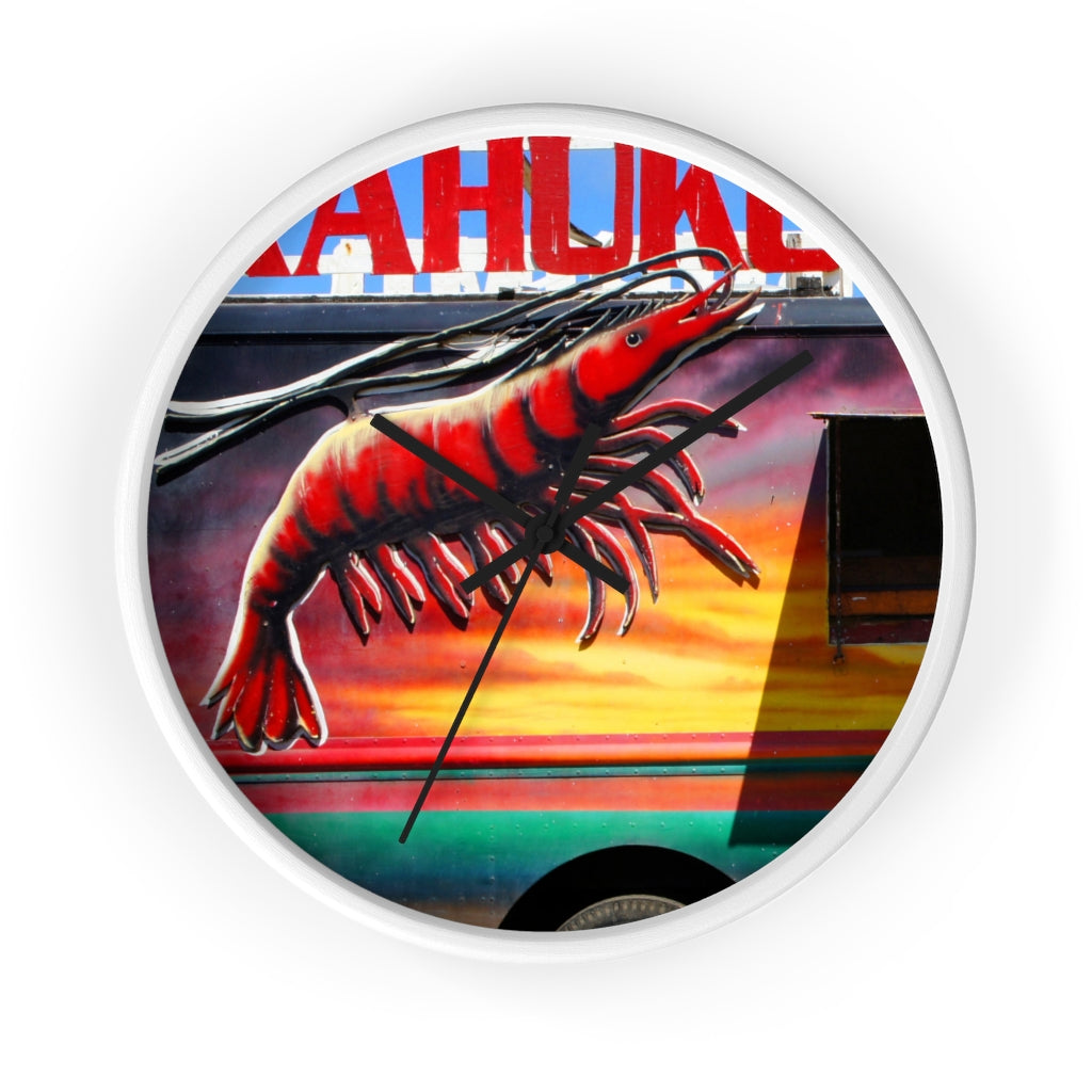 "Kahuku Kai" - 10" Wooden Frame Wall Clock - Fry1Productions