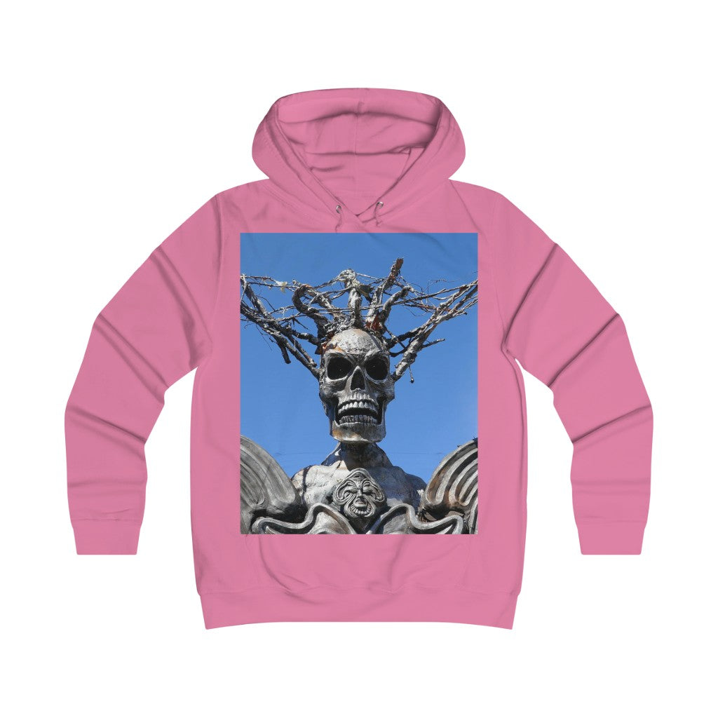 "Skull Warrior Stare" - Girlie College Hoodie - Fry1Productions