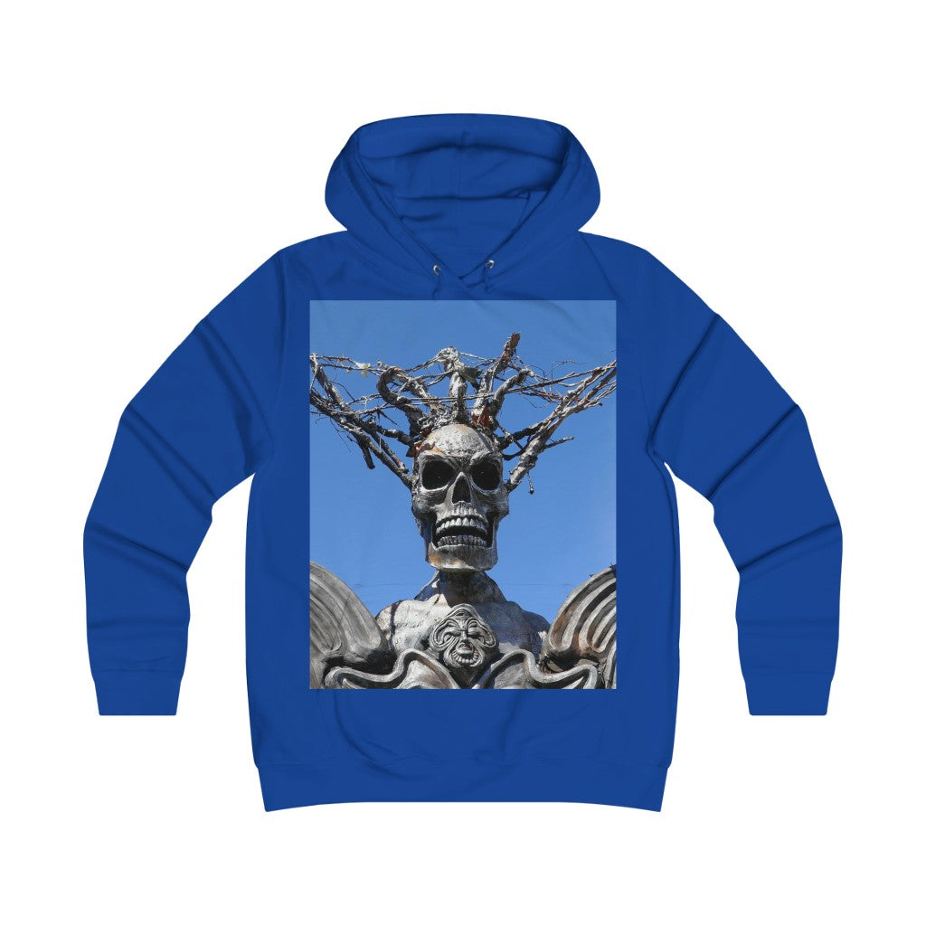 "Skull Warrior Stare" - Girlie College Hoodie - Fry1Productions