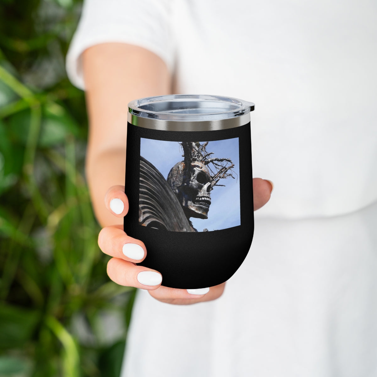 Skull Warrior - 12 oz Insulated Wine Tumbler - Fry1Productions