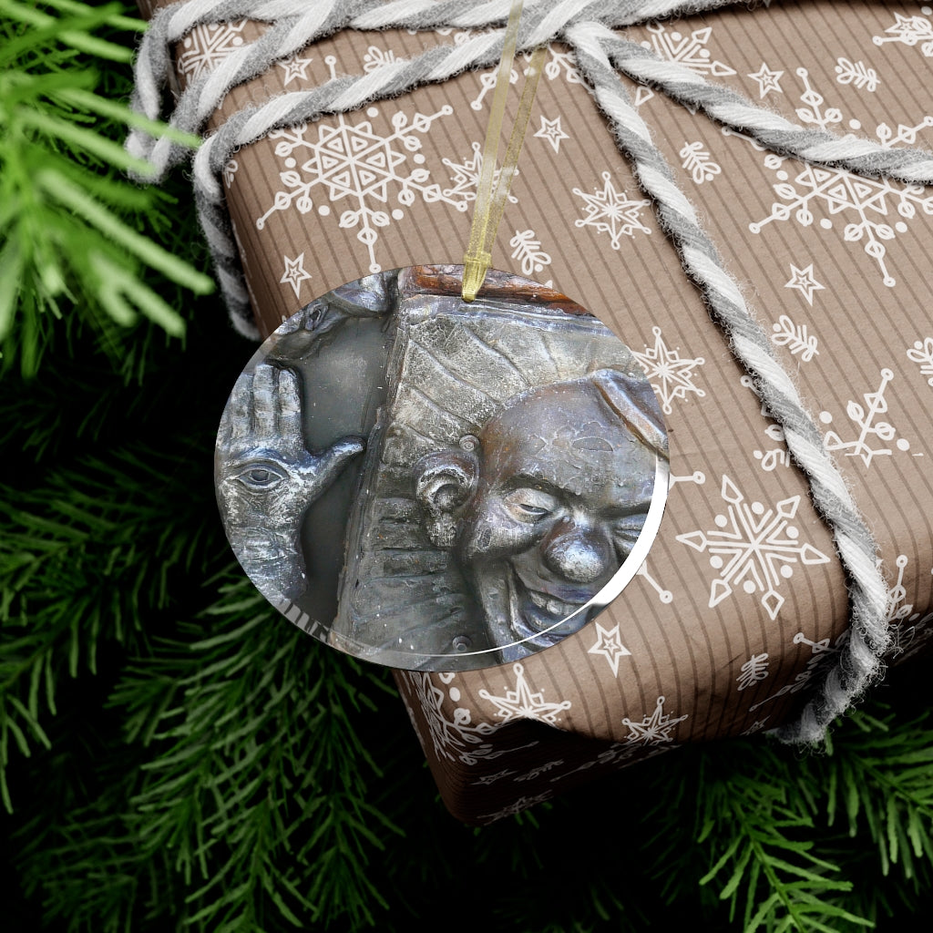 Cosmic Laughter - Glass Ornament - Fry1Productions