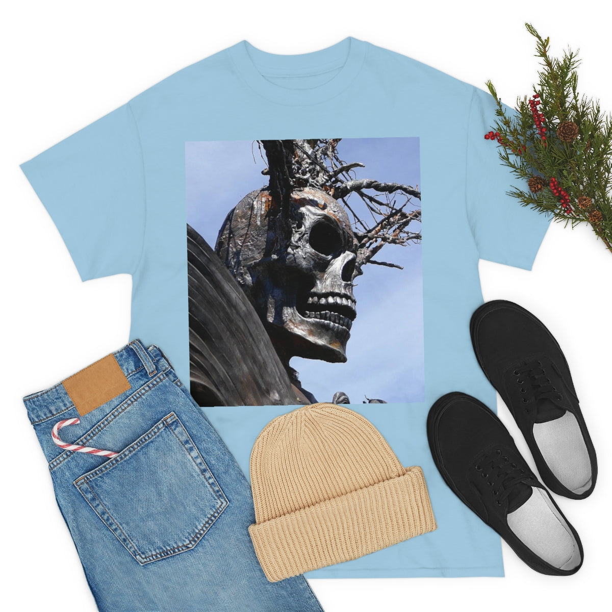 Skull Warrior (Closeup) - Unisex Heavy Cotton Tee - Fry1Productions