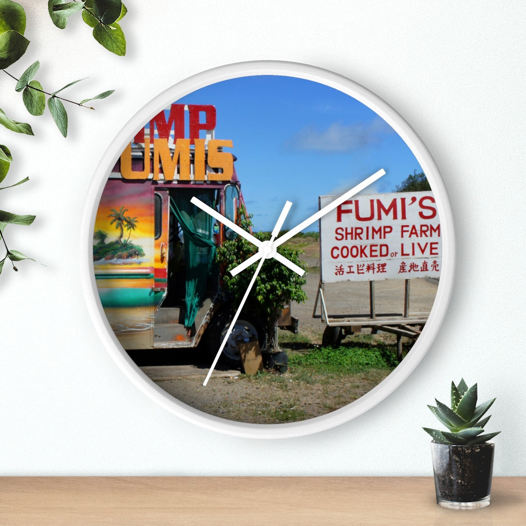 "Kaulana Delights" - 10" Wooden Frame Wall Clock - Fry1Productions