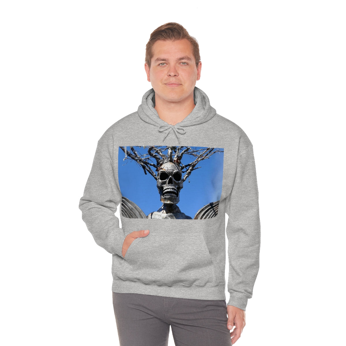 Skull Warrior Stare - Unisex Heavy Blend Hooded Sweatshirt - Fry1Productions