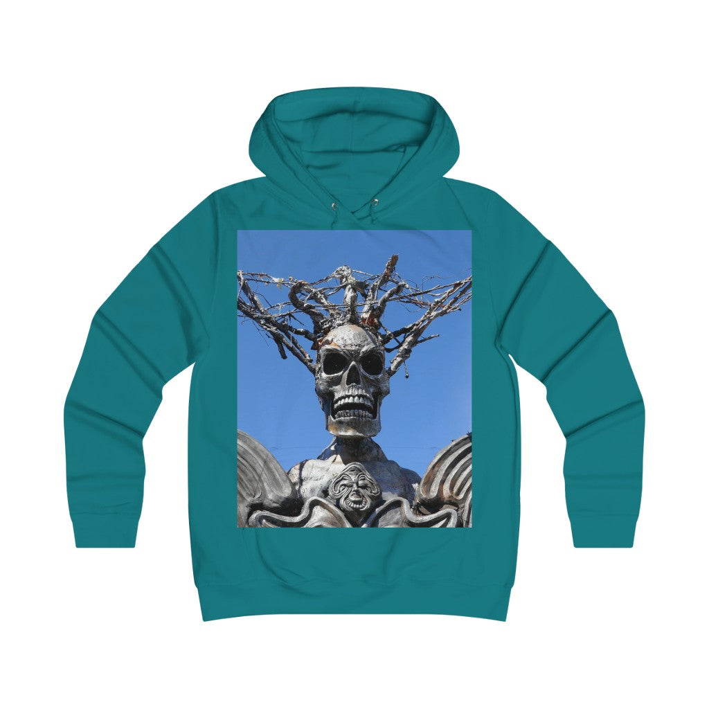 "Skull Warrior Stare" - Girlie College Hoodie - Fry1Productions