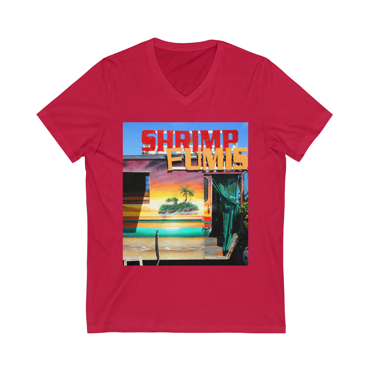 Island Love - Unisex Jersey Short Sleeve V-Neck Tee - Fry1Productions