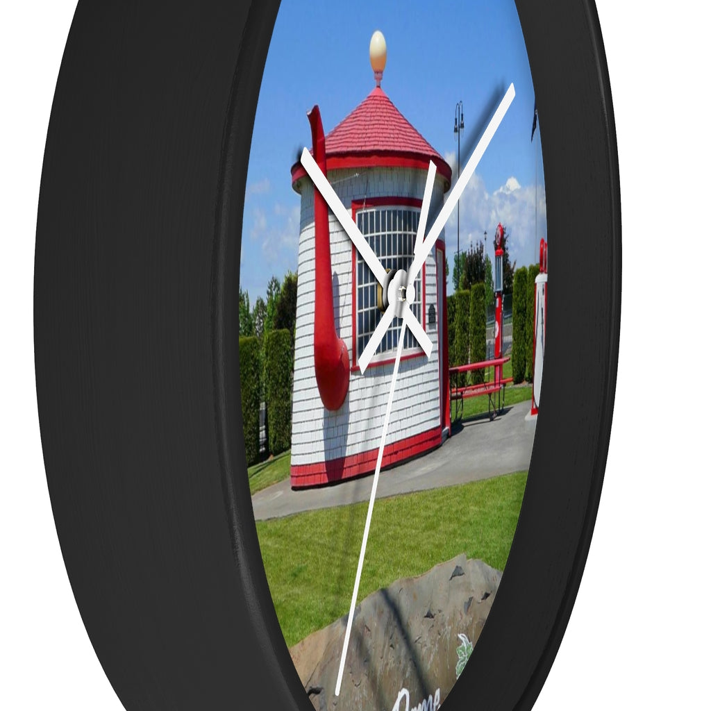 "Teapot Dome Memorial Park" - 10" Wooden Frame Wall Clock - Fry1Productions