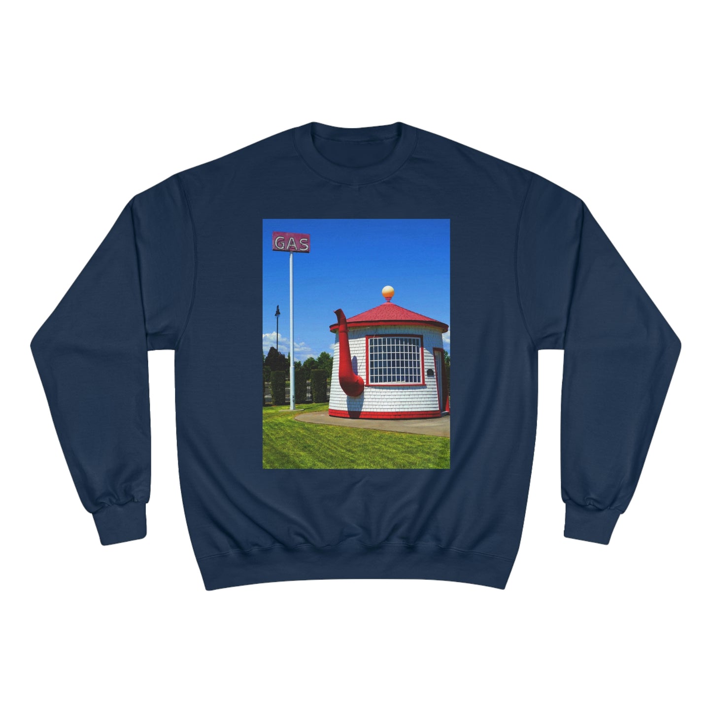 Historic Teapot Dome Service Station - Champion Sweatshirt - Fry1Productions