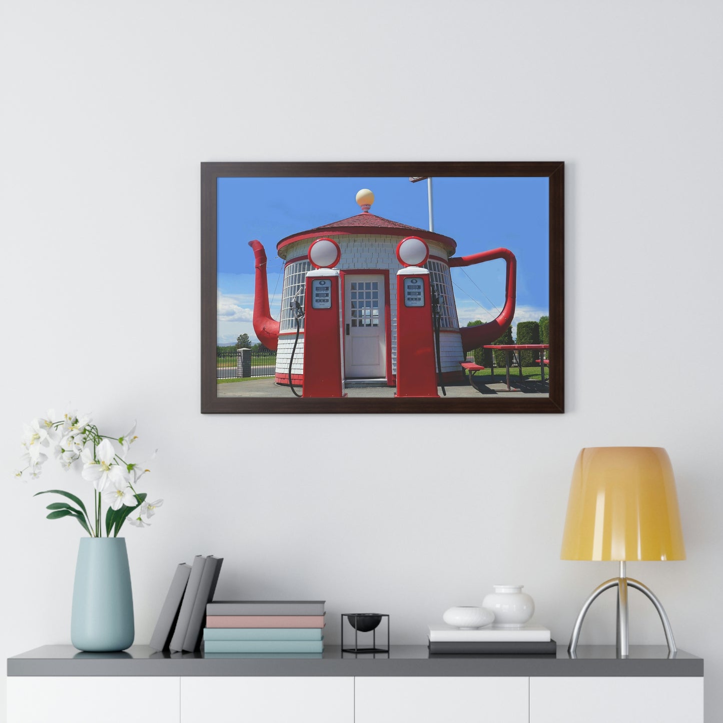 Awesome Teapot Dome Service Station - Framed Horizontal Poster - Fry1Productions