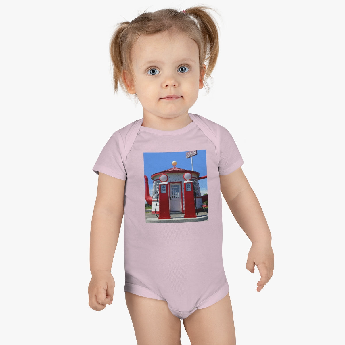 Awesome Teapot Dome Service Station - Baby Short Sleeve Onesie - Fry1Productions