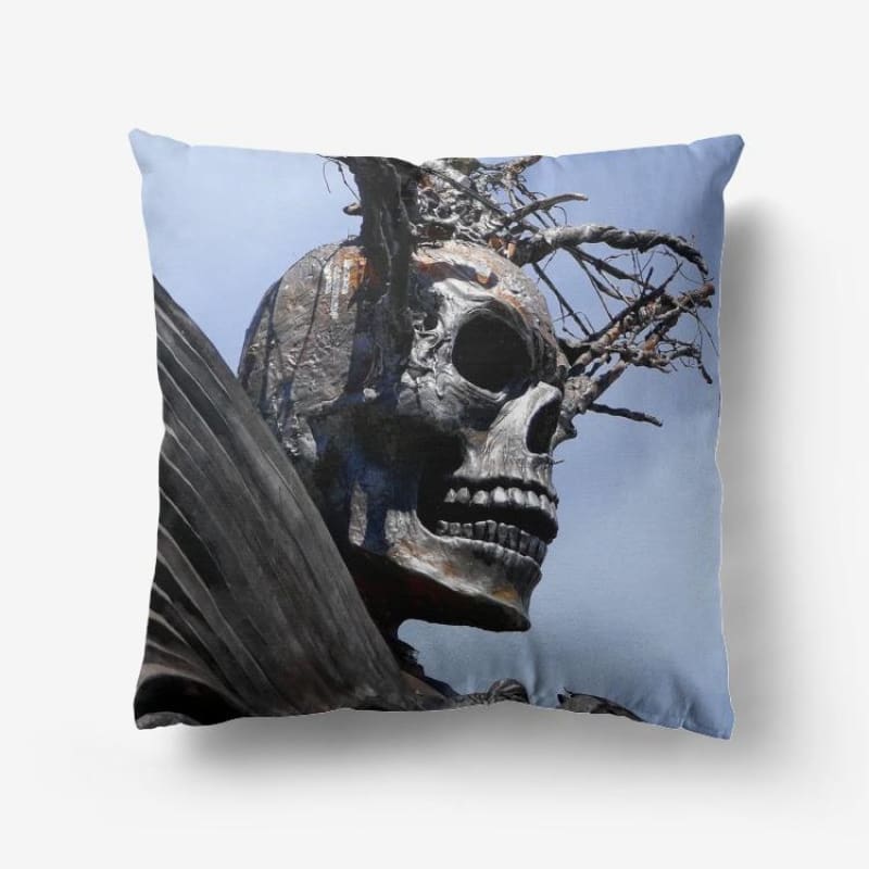 Skull Warrior - Hypoallergenic Throw Pillow - Fry1Productions