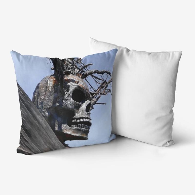 Skull Warrior - Hypoallergenic Throw Pillow - Fry1Productions