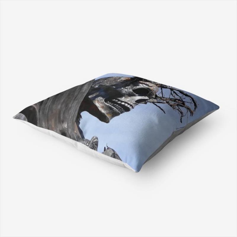 Skull Warrior - Hypoallergenic Throw Pillow - Fry1Productions