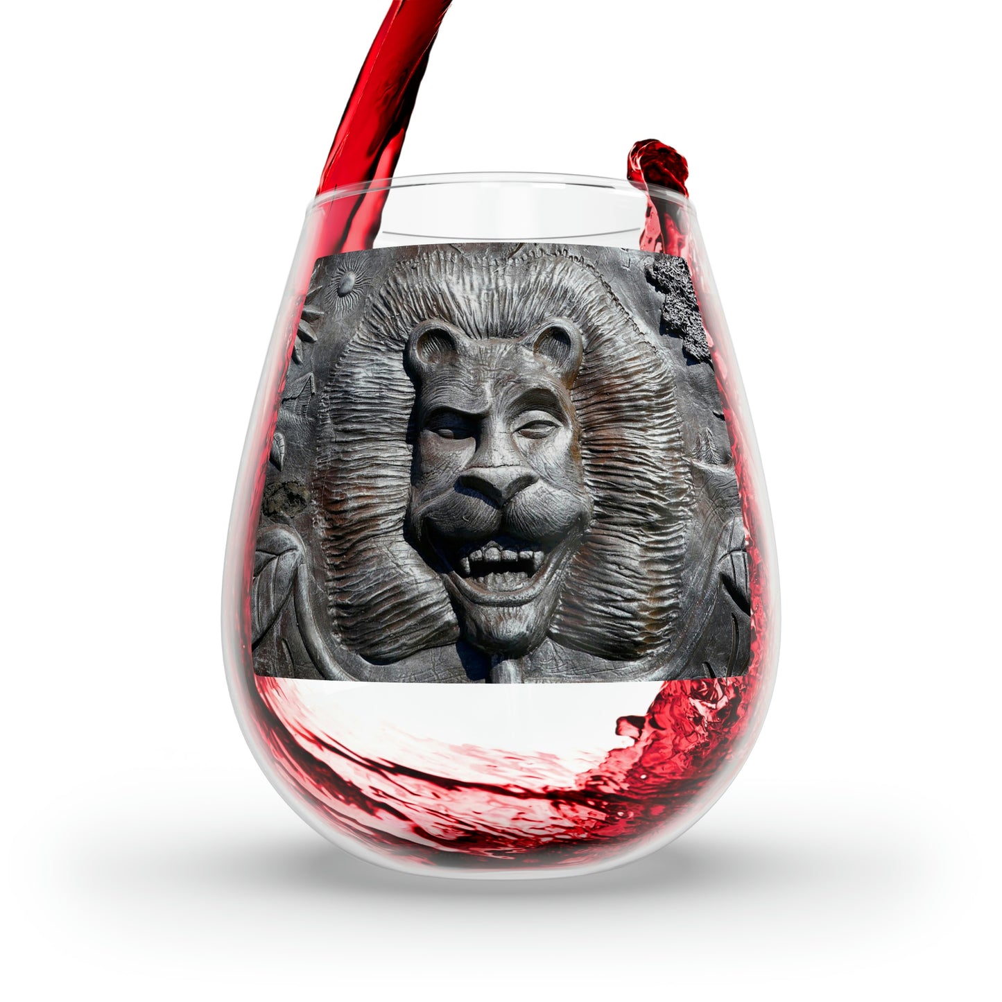Lion's Friends Forever - Stemless Wine Glass, 11.75 oz - Fry1Productions