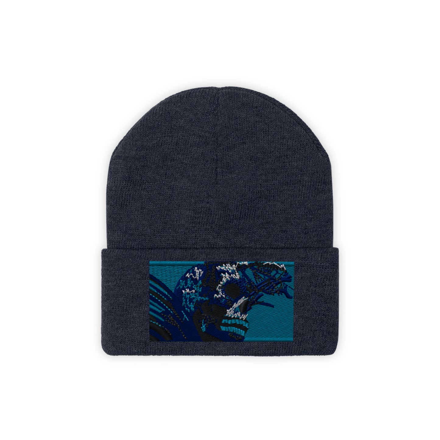 Skull Warrior (color) - Unisex Knit Beanie - Fry1Productions