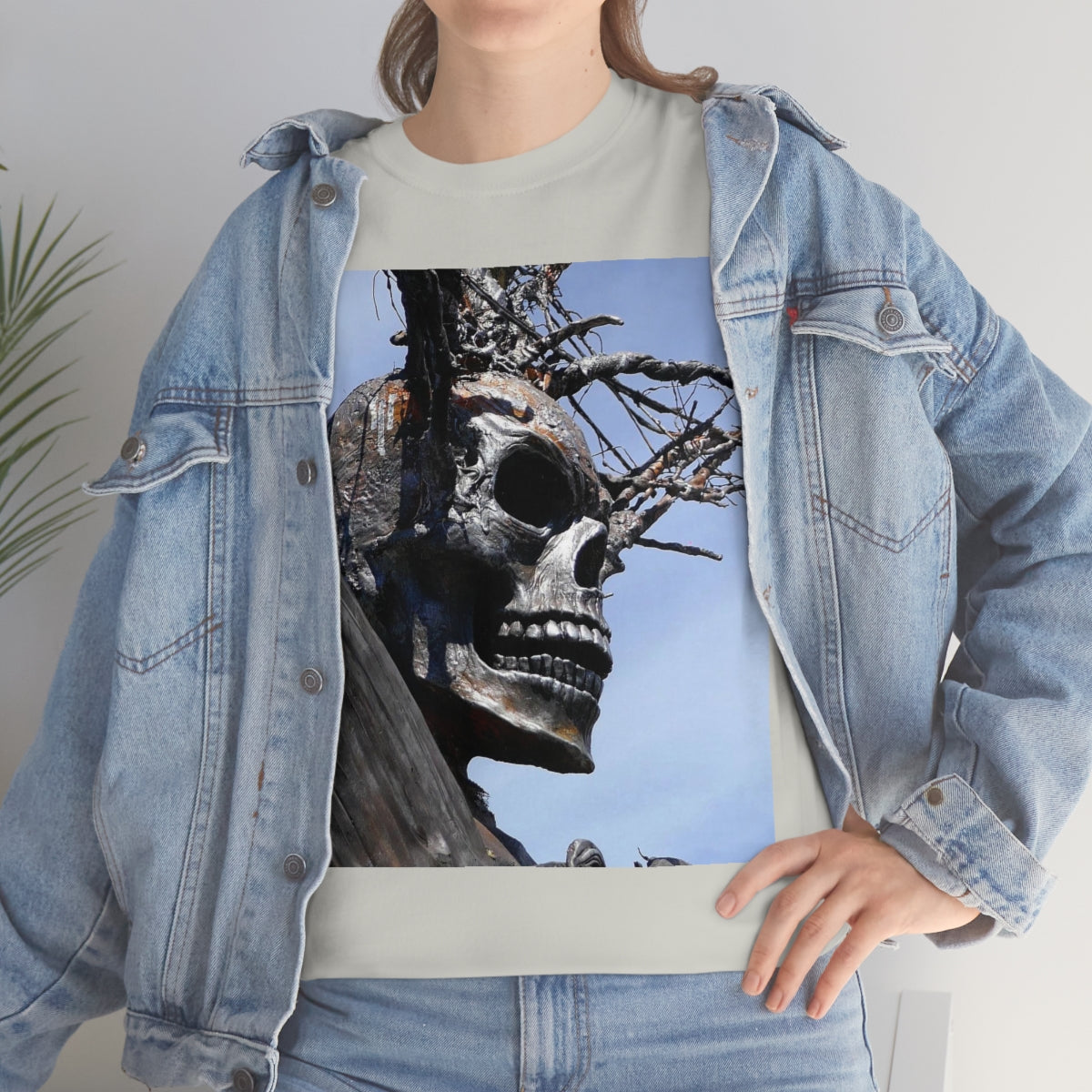 Skull Warrior (Closeup) - Unisex Heavy Cotton Tee - Fry1Productions