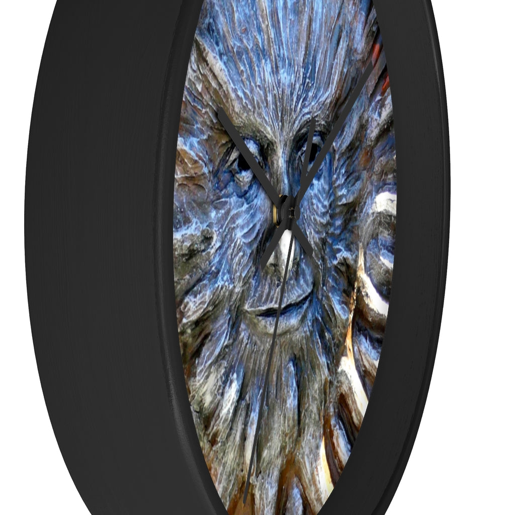 "Sun God" - 10" Wooden Frame Wall Clock - Fry1Productions