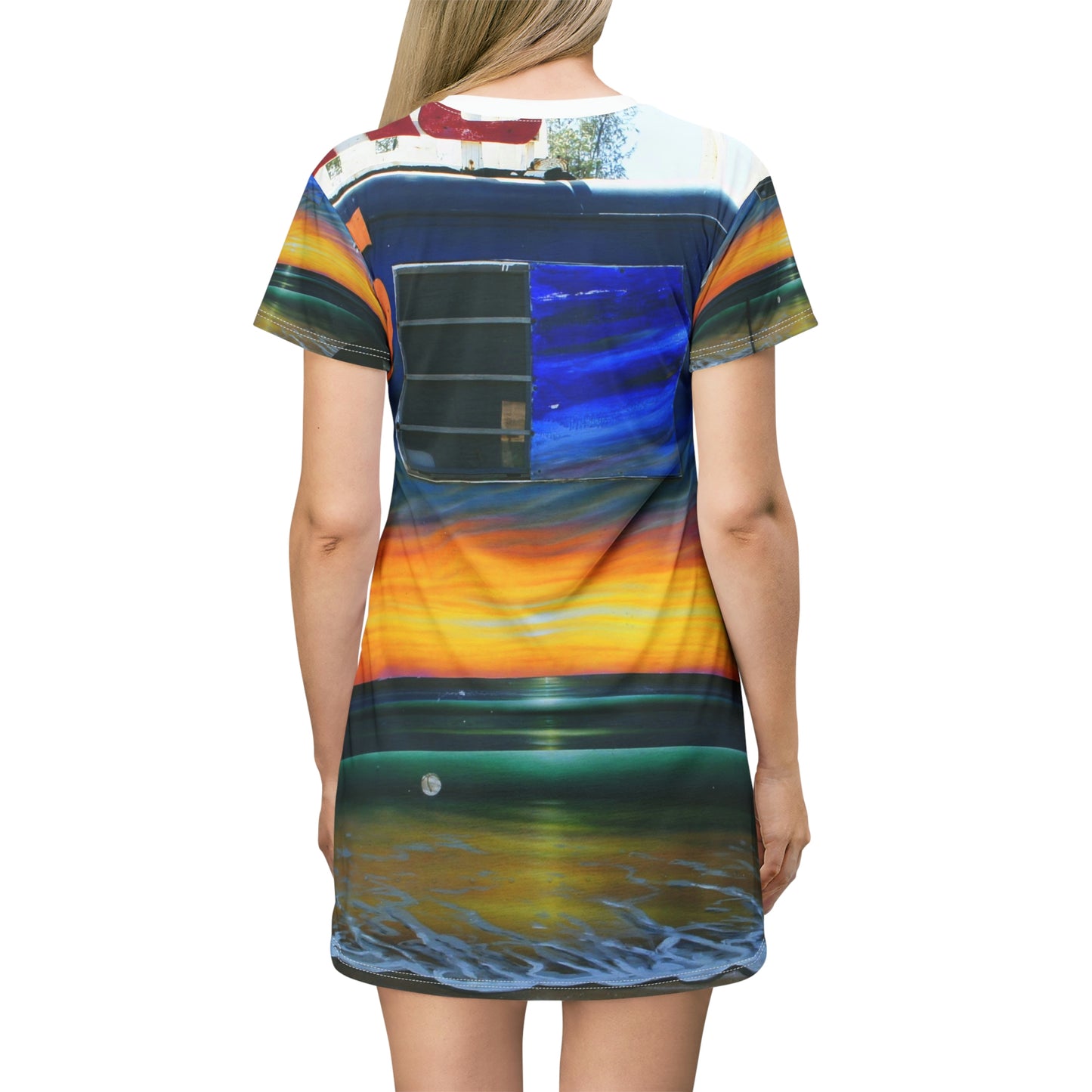 Fumis Aloha - Women's All-Over Print T-Shirt Dress - Fry1Productions