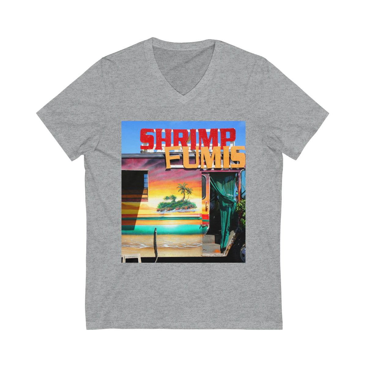Island Love - Unisex Jersey Short Sleeve V-Neck Tee - Fry1Productions