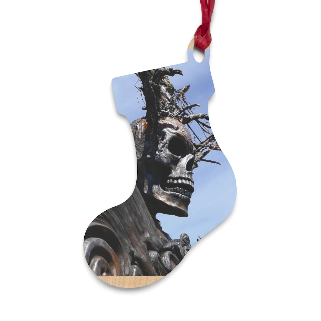 Skull Warrior - Wooden Christmas Ornaments - Fry1Productions