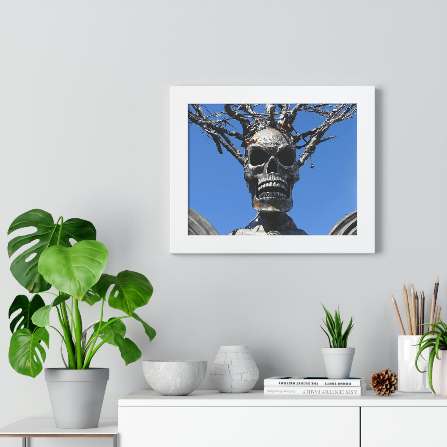 Skull Warrior Stare - Framed Horizontal Poster - Fry1Productions
