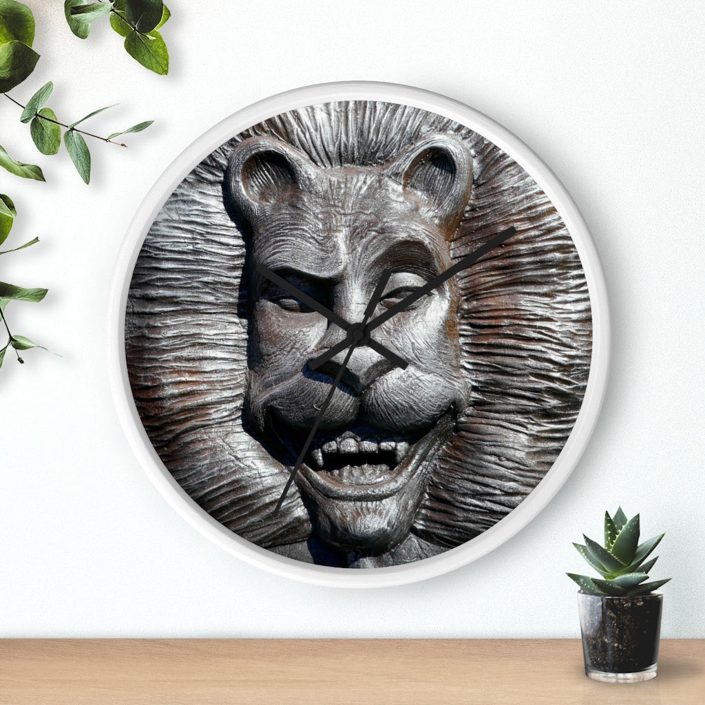 "Lion's Friends Forever " - 10" Wooden Frame Wall Clock - Fry1Productions