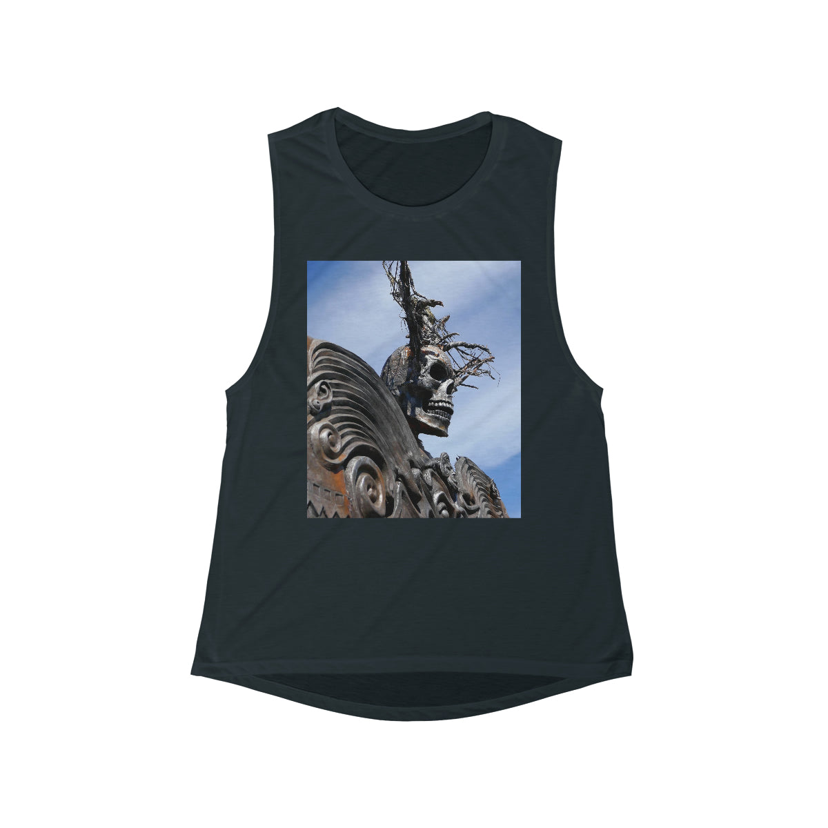 Skull Warrior - Women's Flowy Scoop Muscle Tank - Fry1Productions