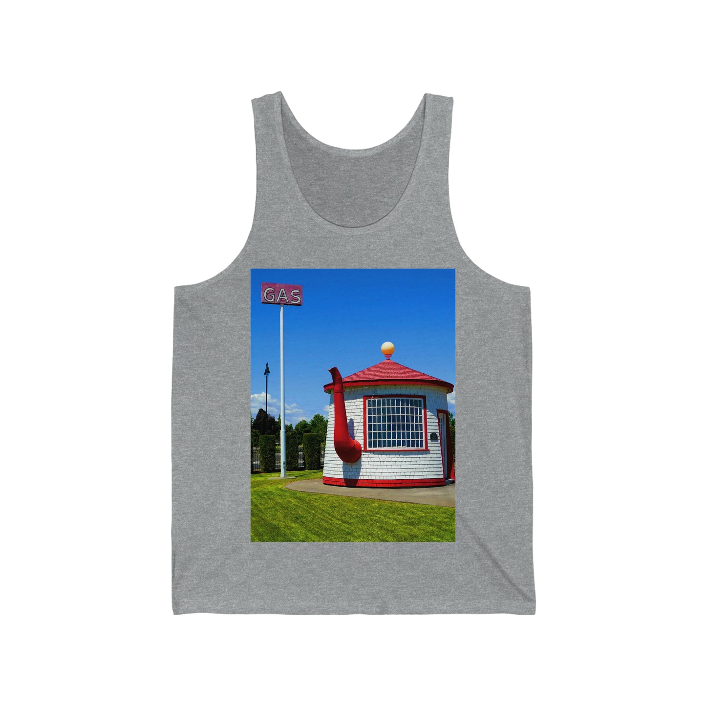 Historic Teapot Dome Service Station - Unisex Jersey Tank - Fry1Productions