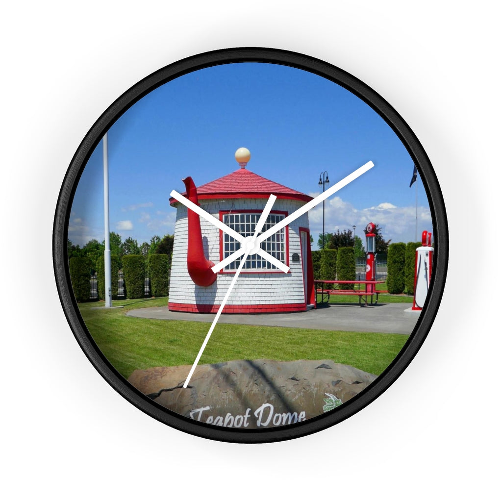 "Teapot Dome Memorial Park" - 10" Wooden Frame Wall Clock - Fry1Productions