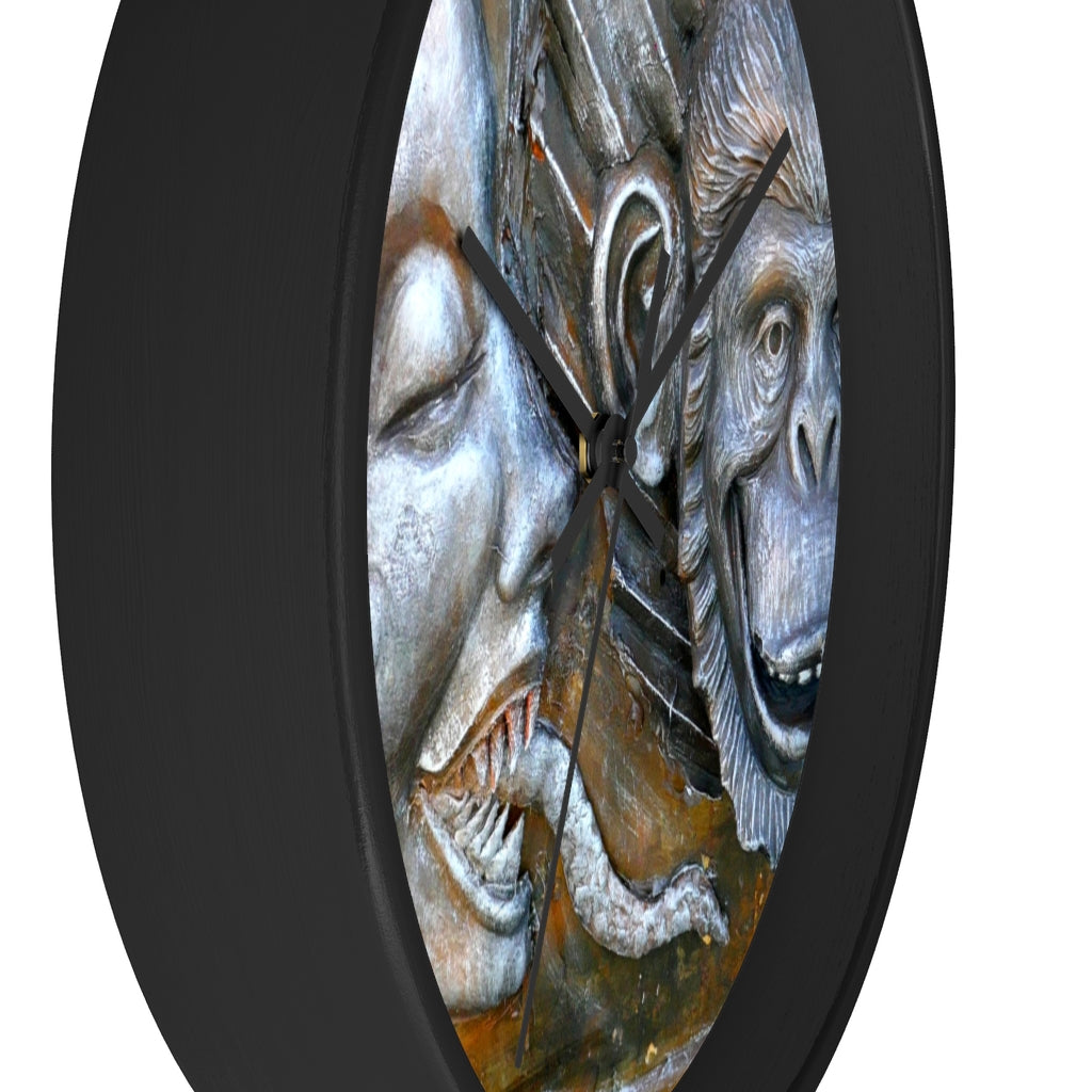 "Snakily Speaking" - 10" Wooden Frame Wall Clock - Fry1Productions
