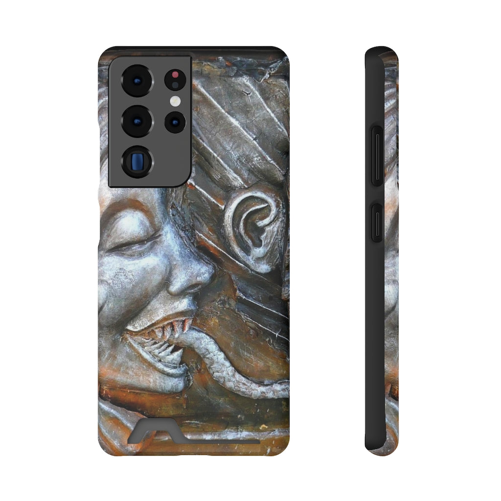 "Snakily Speaking" - Galaxy S22 S21 & iPhone 13 Case With Card Holder - Fry1Productions