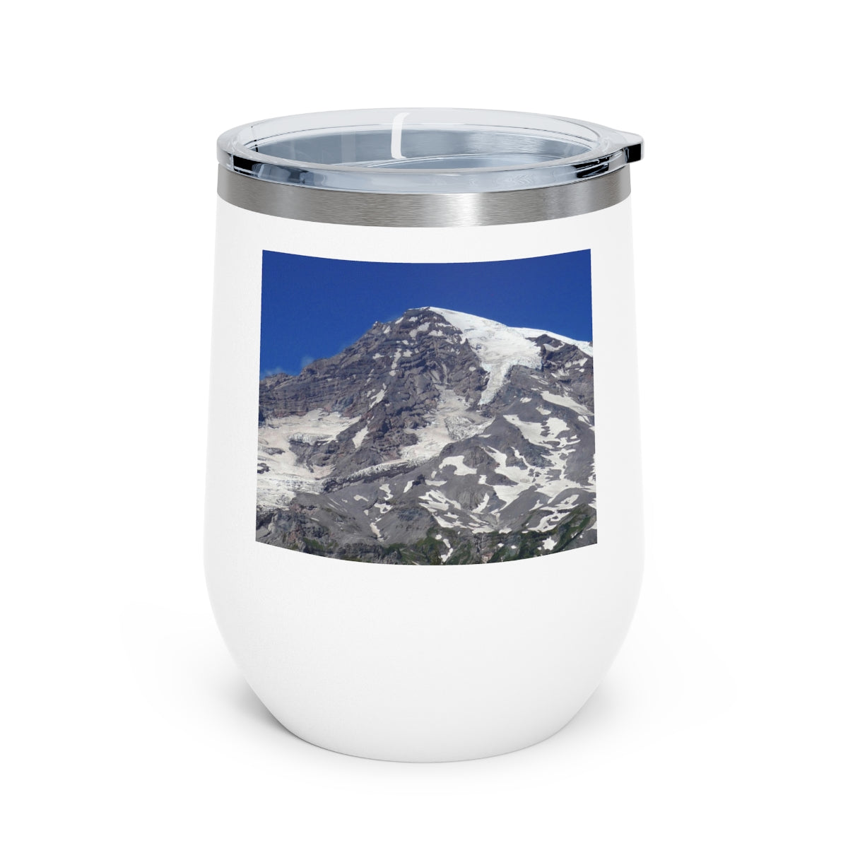 Majestic Mt. Rainier - 12 oz Insulated Wine Tumbler - Fry1Productions