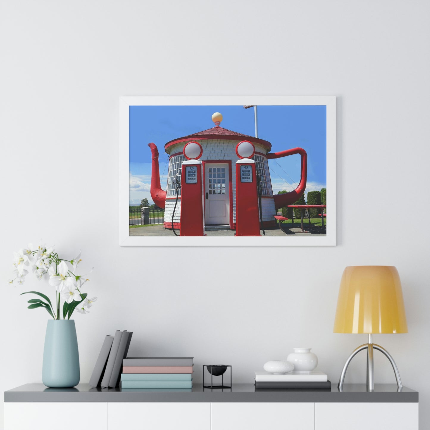 Awesome Teapot Dome Service Station - Framed Horizontal Poster - Fry1Productions