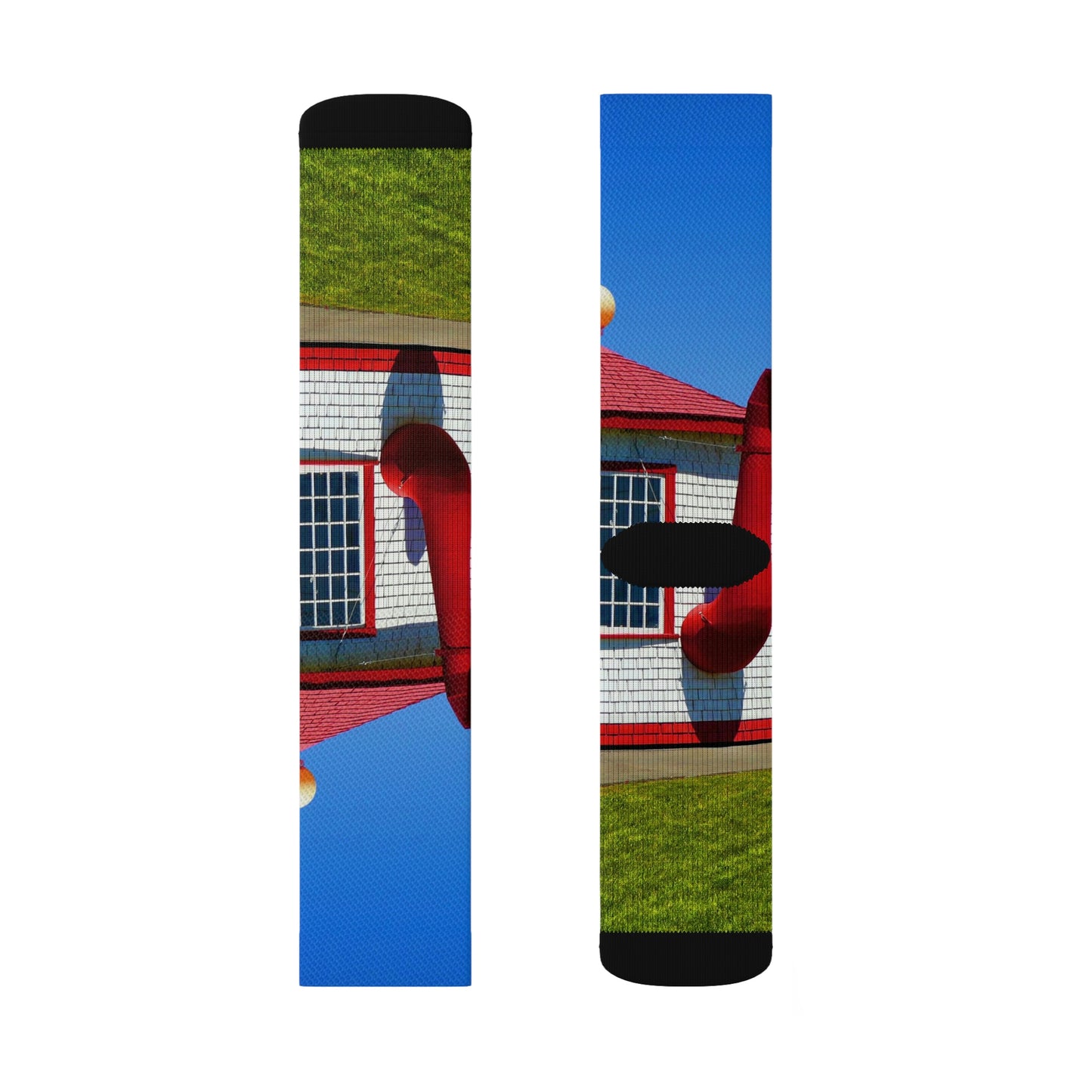 Historic Teapot Dome Service Station - All-Over Print Socks - Fry1Productions