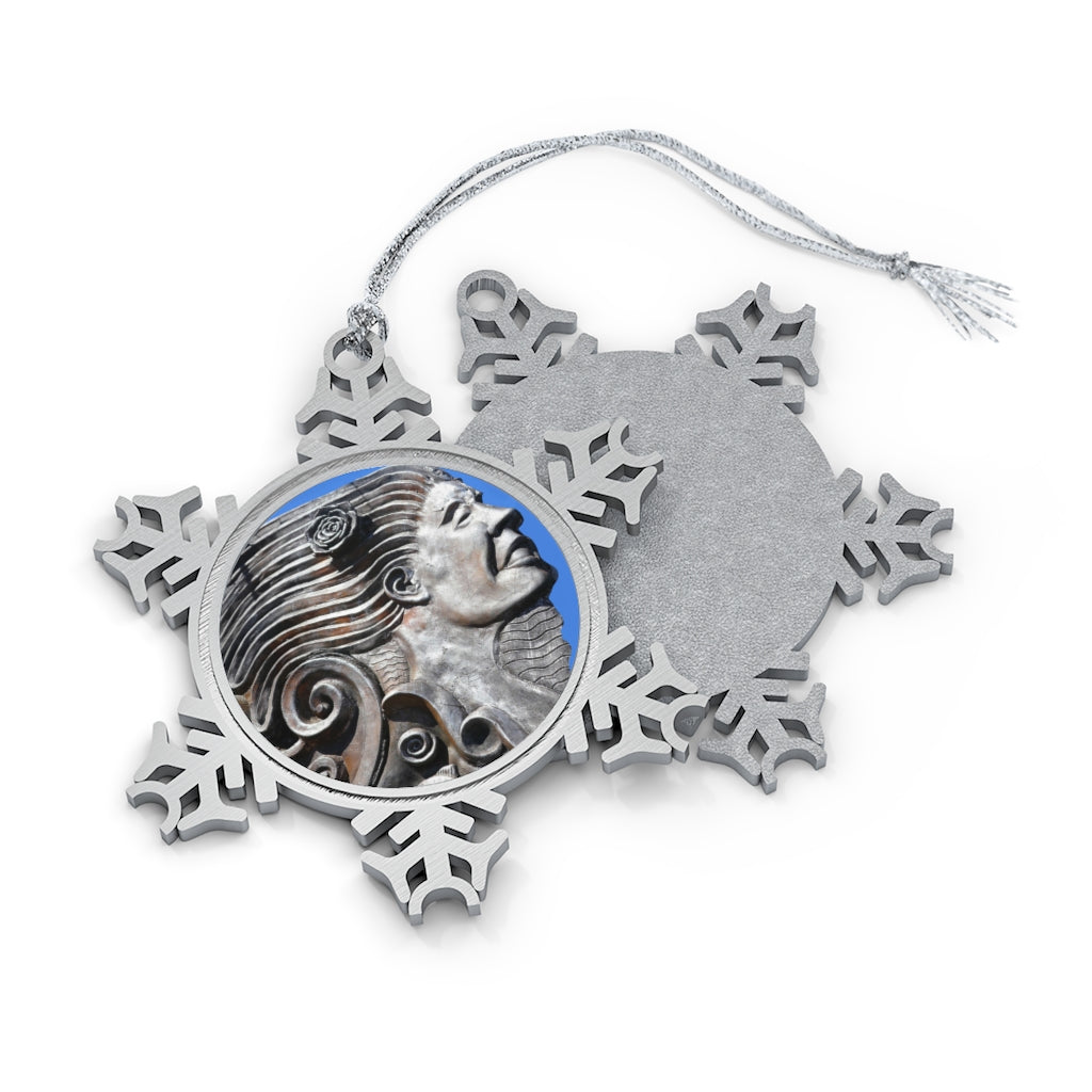 Nymph Beauty - Pewter Snowflake Ornament - Fry1Productions