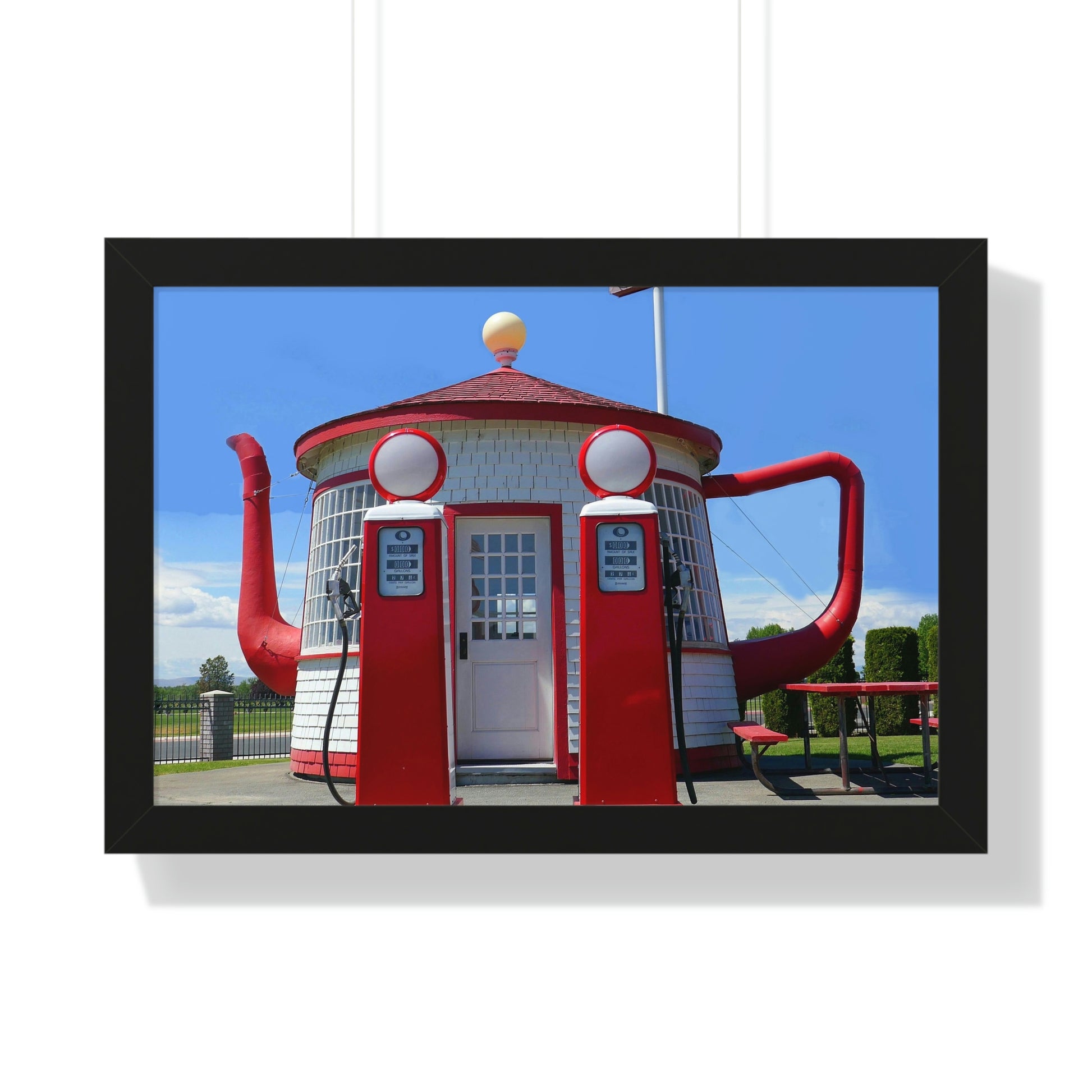 Awesome Teapot Dome Service Station - Framed Horizontal Poster - Fry1Productions