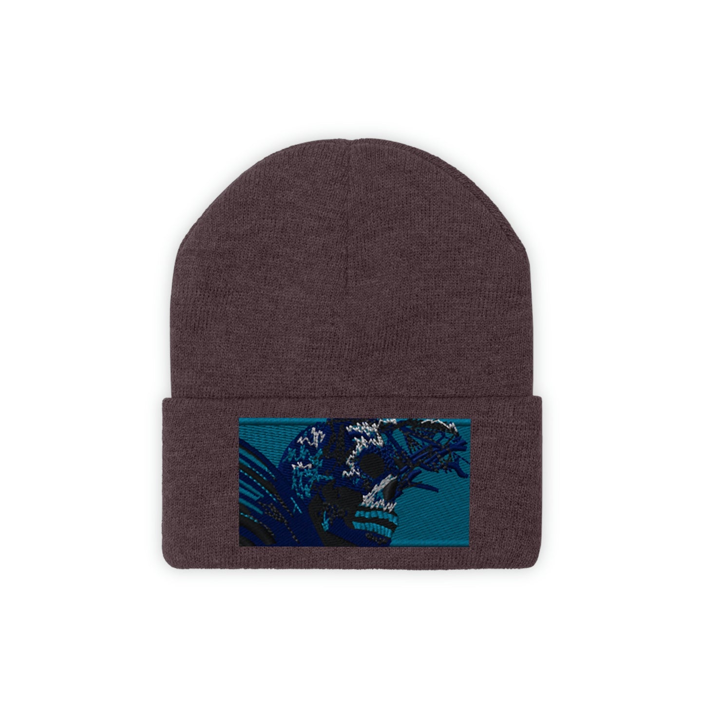 Skull Warrior (color) - Unisex Knit Beanie - Fry1Productions