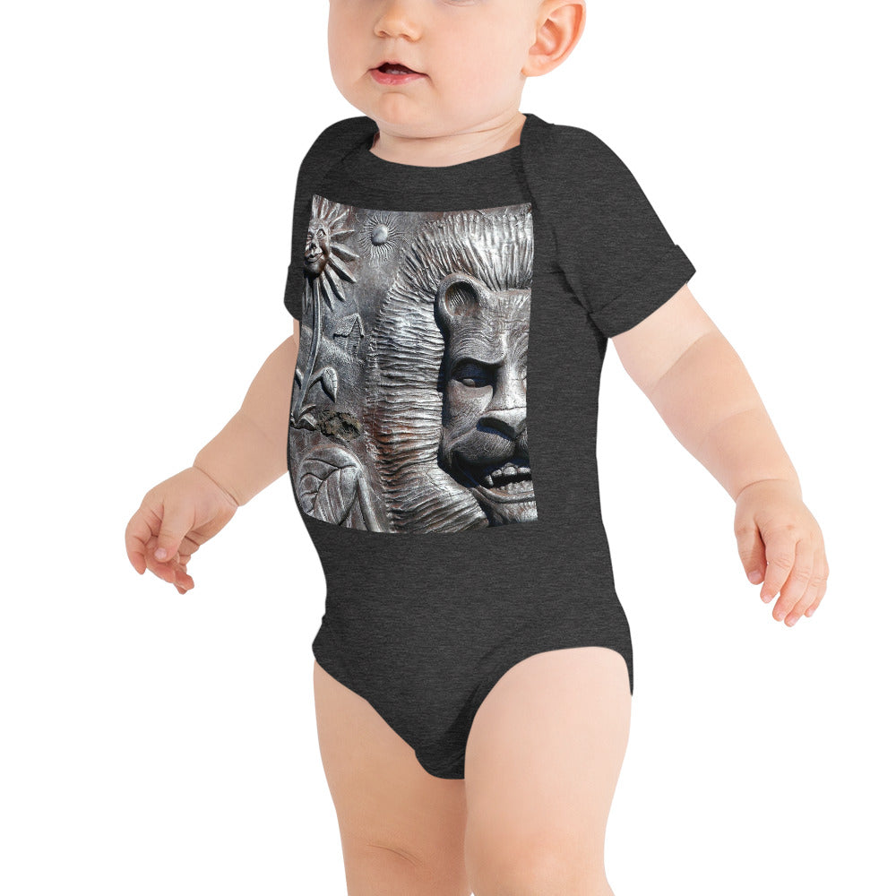 "Lion's Friends Forever V2" - Baby Short Sleeve One Piece - Fry1Productions