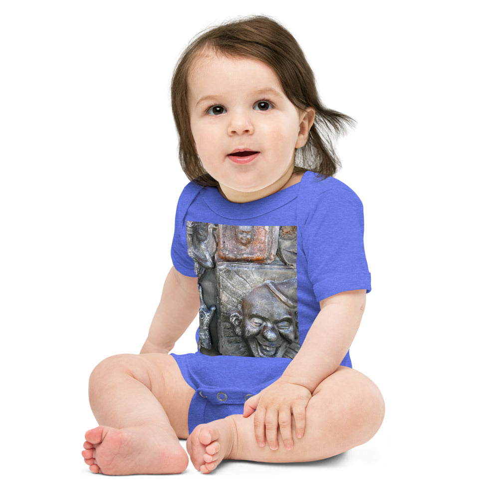 "Cosmic Laughter" - Baby Short Sleeve One Piece - Fry1Productions