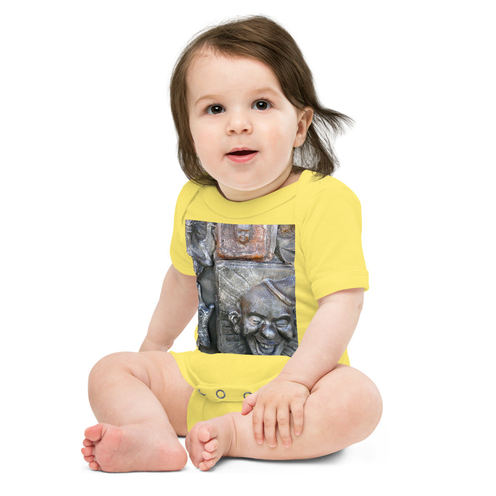 "Cosmic Laughter" - Baby Short Sleeve One Piece - Fry1Productions