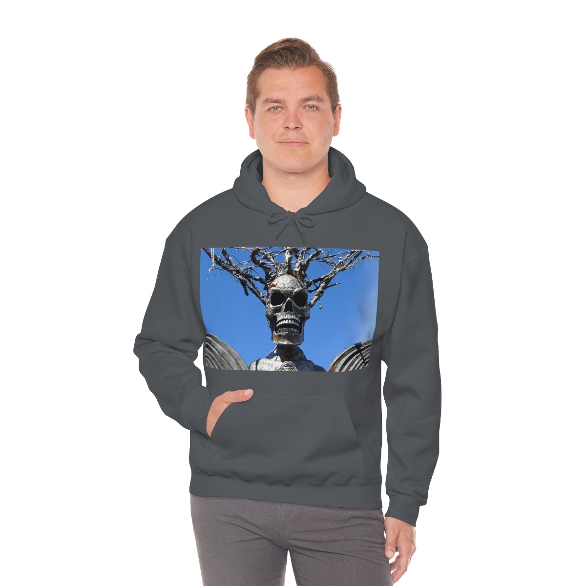 Skull Warrior Stare - Unisex Heavy Blend Hooded Sweatshirt - Fry1Productions