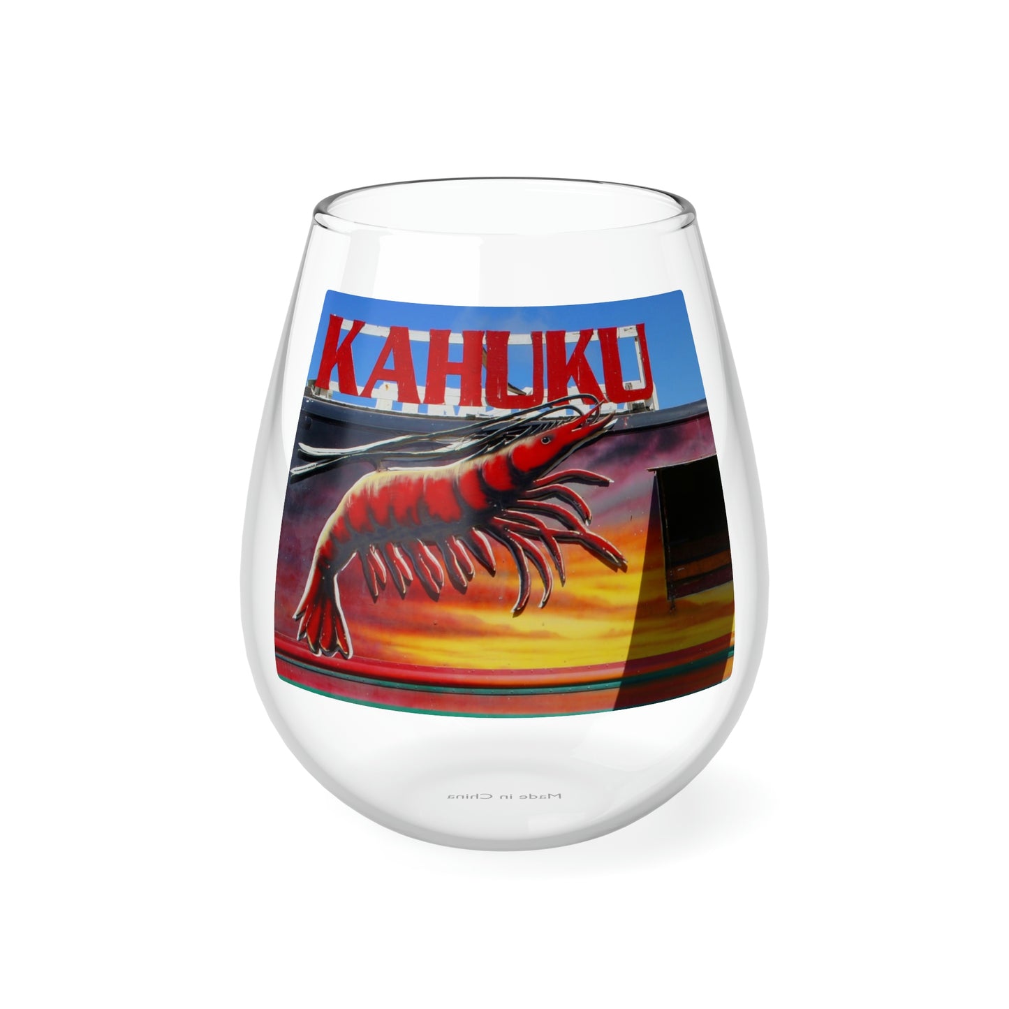 Kahuku Kai - Stemless Wine Glass, 11.75 oz - Fry1Productions