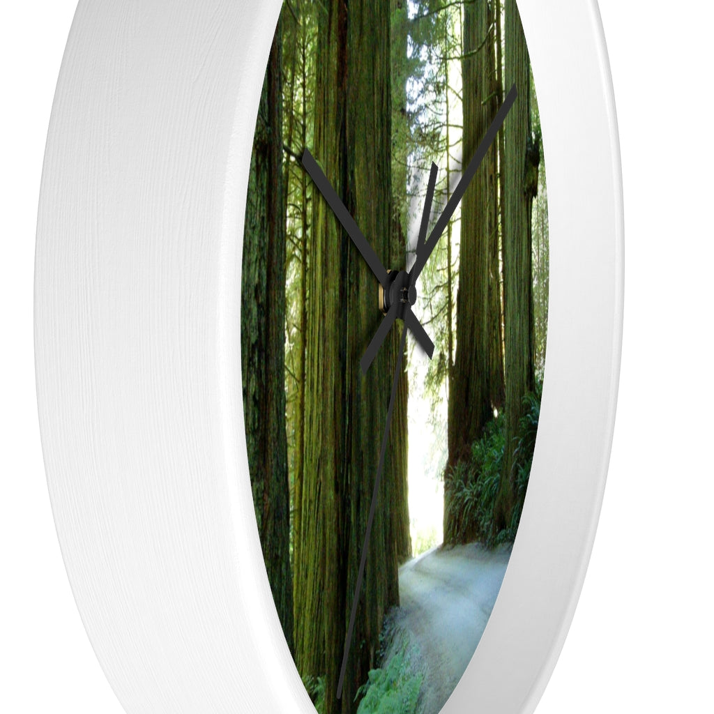 "Wandering Ferns and Giants" - 10" Wooden Frame Wall Clock - Fry1Productions
