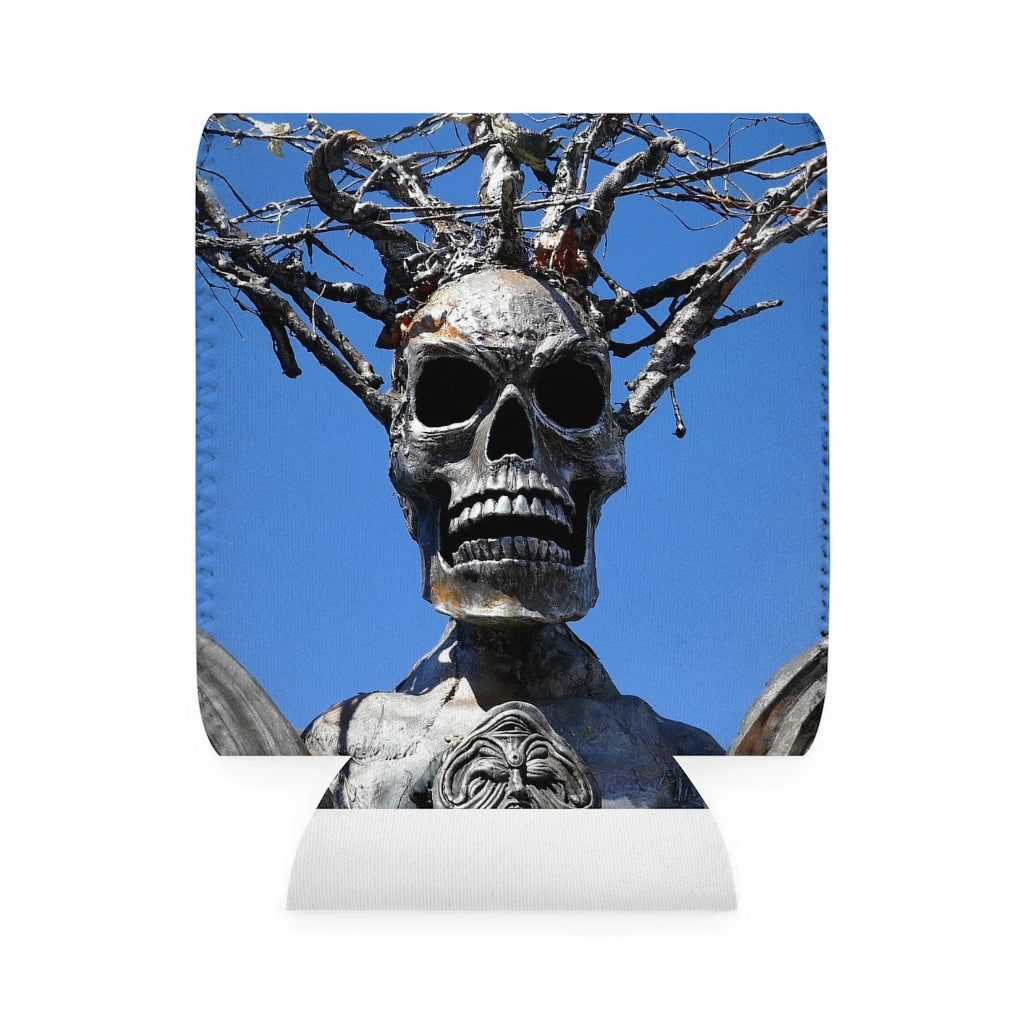 Skull Warrior Stare - Can Cooler Neoprene Sleeve 12oz - Fry1Productions