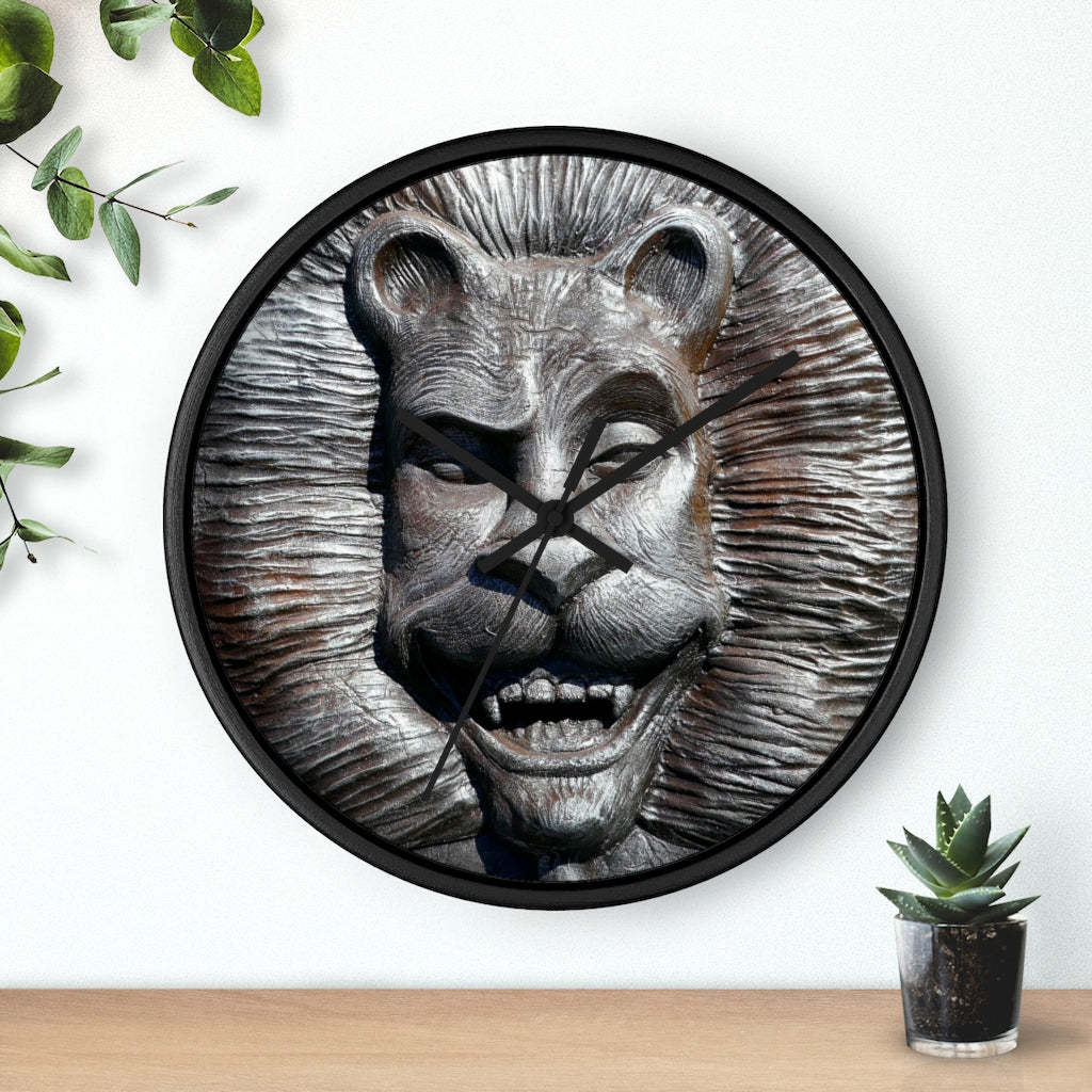 "Lion's Friends Forever " - 10" Wooden Frame Wall Clock - Fry1Productions