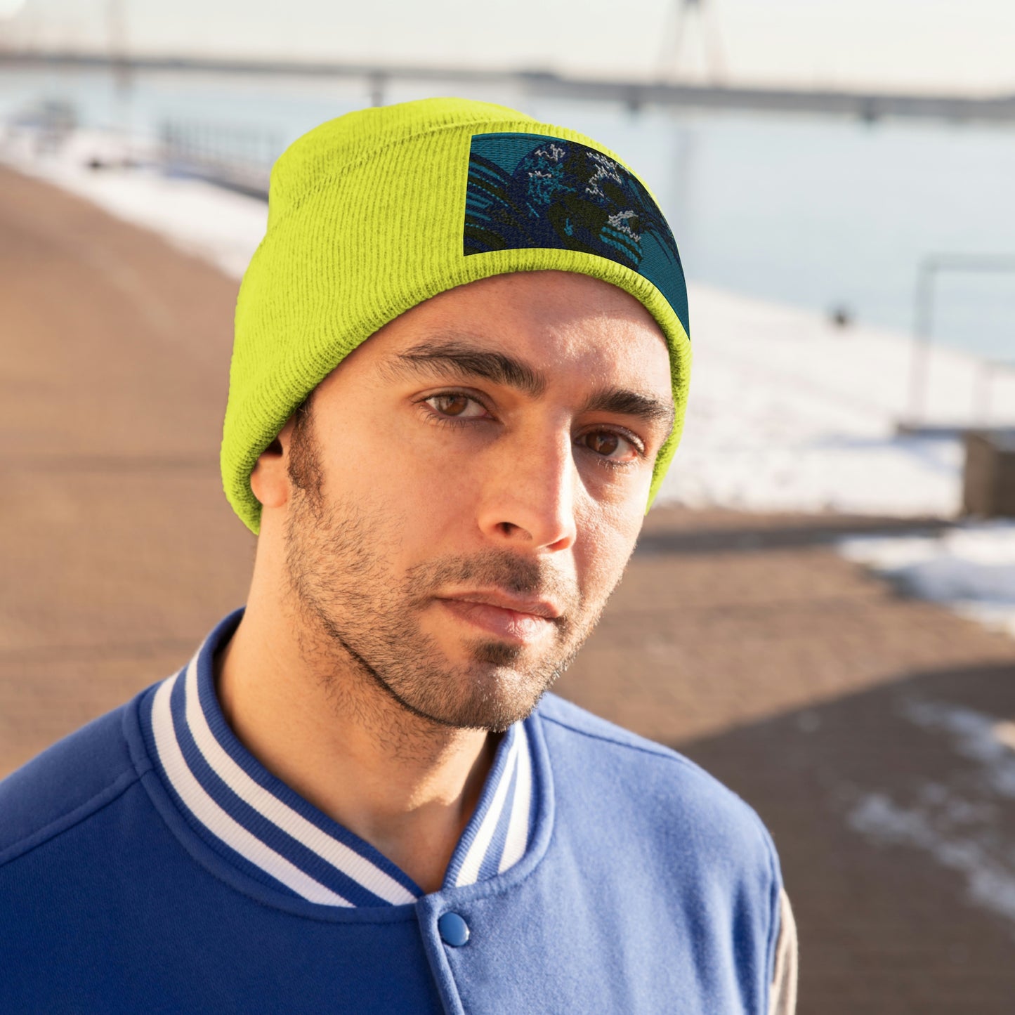 Skull Warrior (color) - Unisex Knit Beanie - Fry1Productions