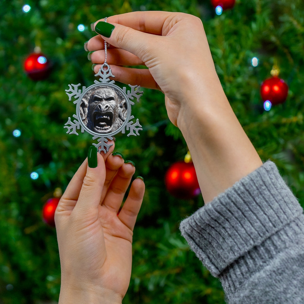Frenzy Scream - Pewter Snowflake Ornament - Fry1Productions