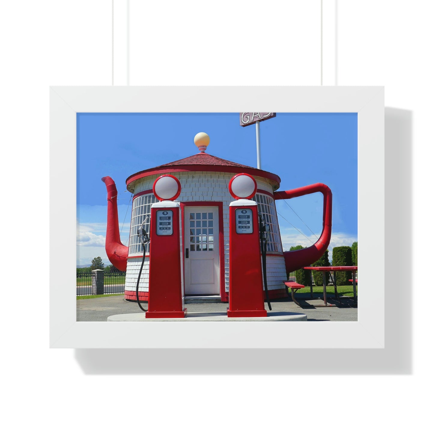 Awesome Teapot Dome Service Station - Framed Horizontal Poster - Fry1Productions